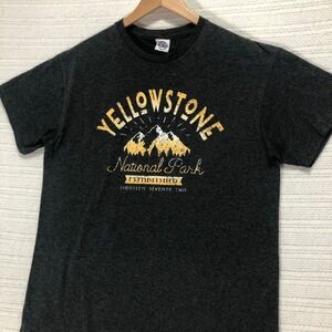 Yellowstone National Park‎ T-Shirt Souvenir Graphic Tee Heather Gray Size Large